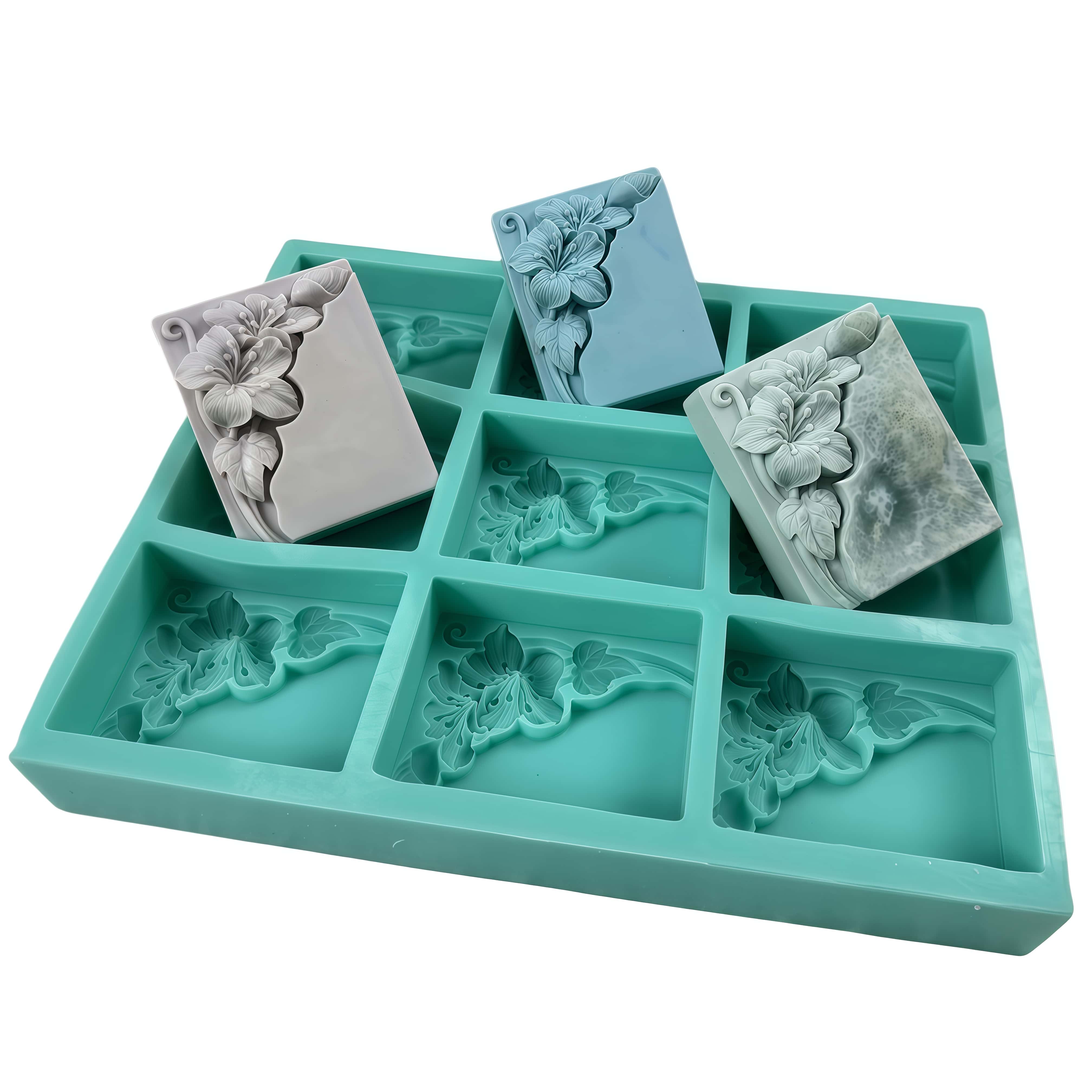 Soap Making Instructions - 9구 탄광 꽃 비누 몰드, 천연