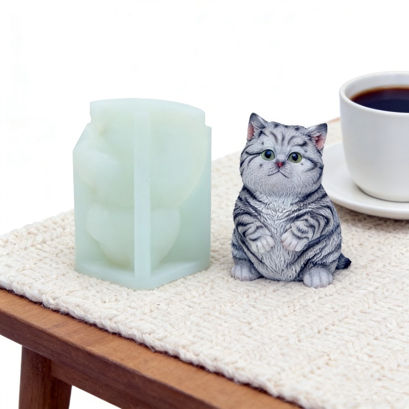 Soap Making Animal Fat - DIY 스탠딩 뚱뚱한 고양이 실리콘 캔들