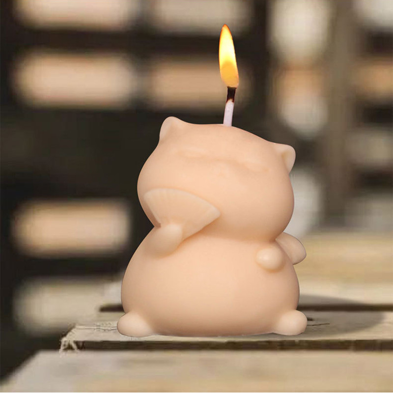 Soap Making Animal Fat - 귀여운 뚱뚱한 고양이 실리콘 양초 금형