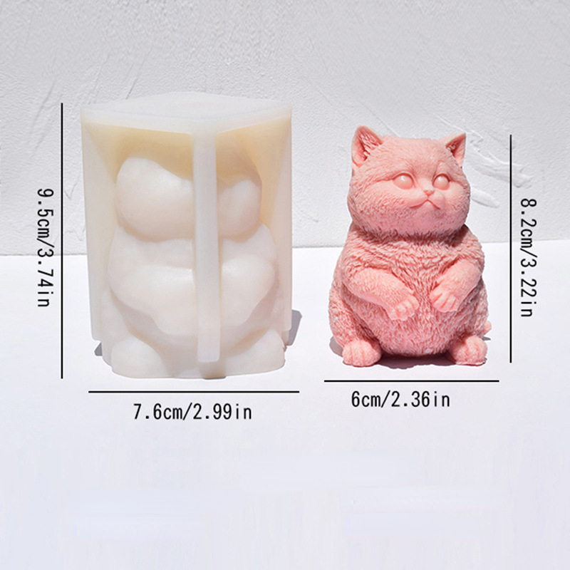 3D 뚱뚱한 고양이 실리콘 캔들 몰드, DIY 스탠딩  - Soap Making Animal Fat 리뷰 및 가격