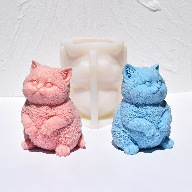 3D 뚱뚱한 고양이 실리콘 캔들 몰드, DIY 스탠딩  - Soap Making Animal Fat 리뷰 및 가격