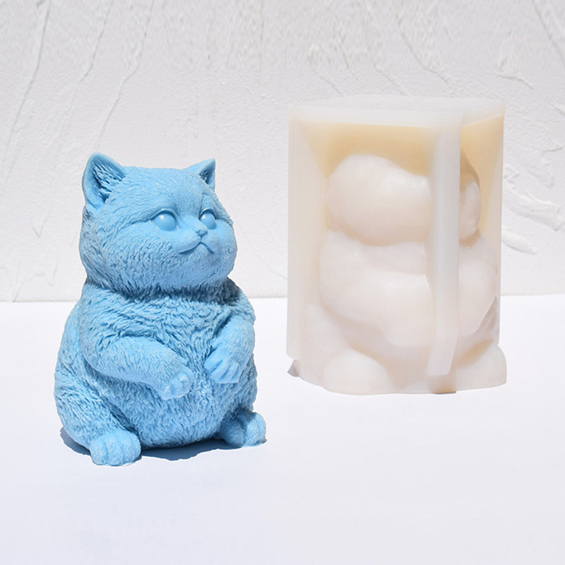 3D 뚱뚱한 고양이 실리콘 캔들 몰드, DIY 스탠딩  - Soap Making Animal Fat 리뷰 및 가격