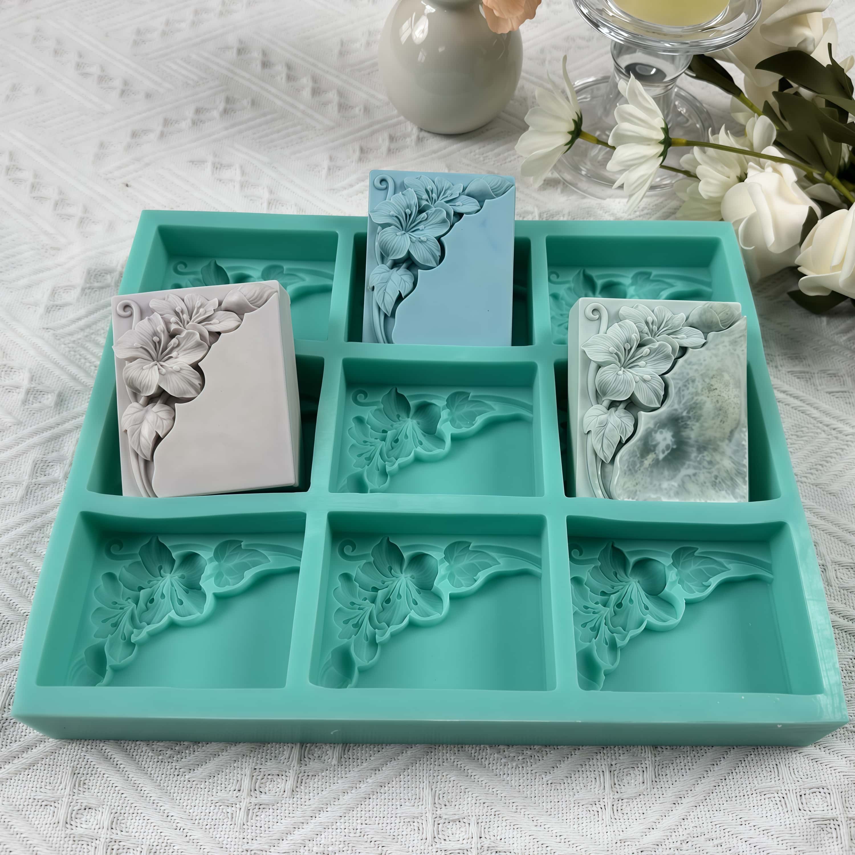9구 탄광 꽃 비누 몰드, 천연 비누 제작용 꽃무늬 실 - Soap Making Instructions 리뷰 및 가격