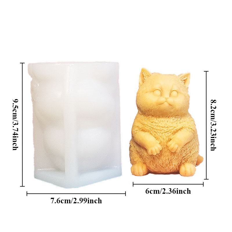 DIY 스탠딩 뚱뚱한 고양이 실리콘 캔들 몰드 3D 고 - Soap Making Animal Fat 리뷰 및 가격