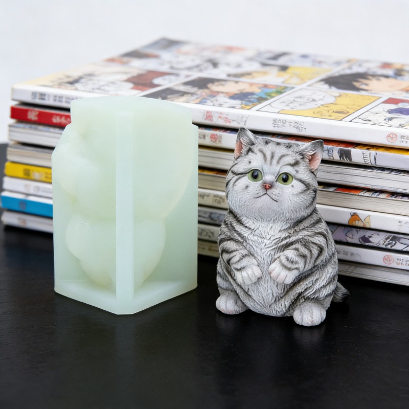 DIY 스탠딩 뚱뚱한 고양이 실리콘 캔들 몰드 3D 고 - Soap Making Animal Fat 리뷰 및 가격