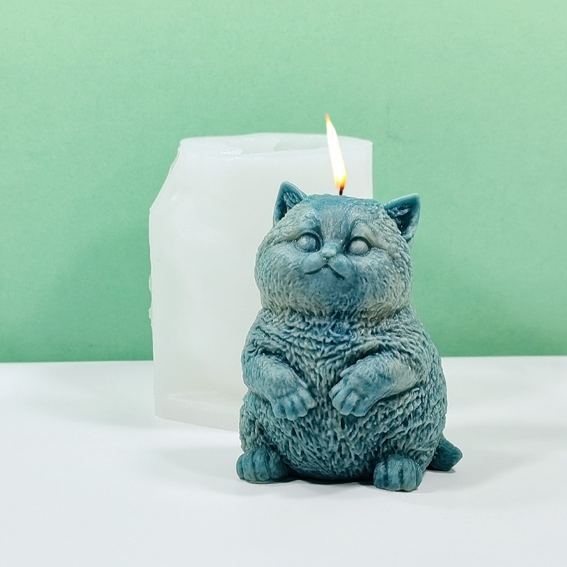 DIY 스탠딩 뚱뚱한 고양이 실리콘 캔들 몰드 3D 고 - Soap Making Animal Fat 리뷰 및 가격