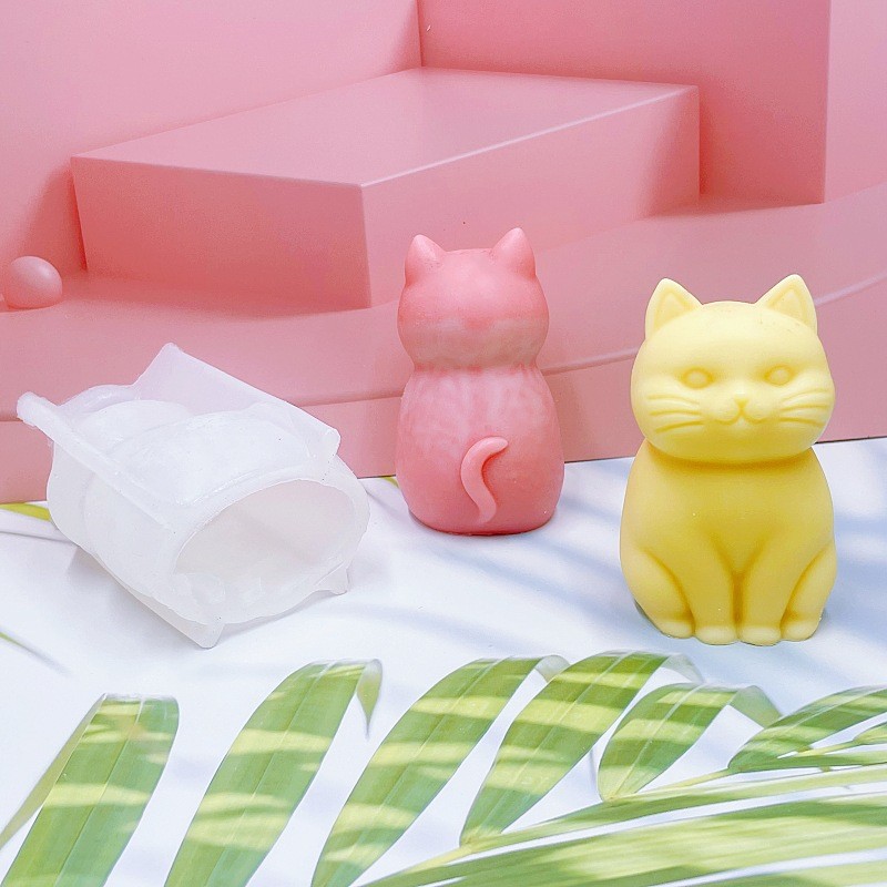 3D 뚱뚱한 고양이 동물 실리콘 캔들 몰드 DIY 귀여 - Soap Making Animal Fat 리뷰 및 가격