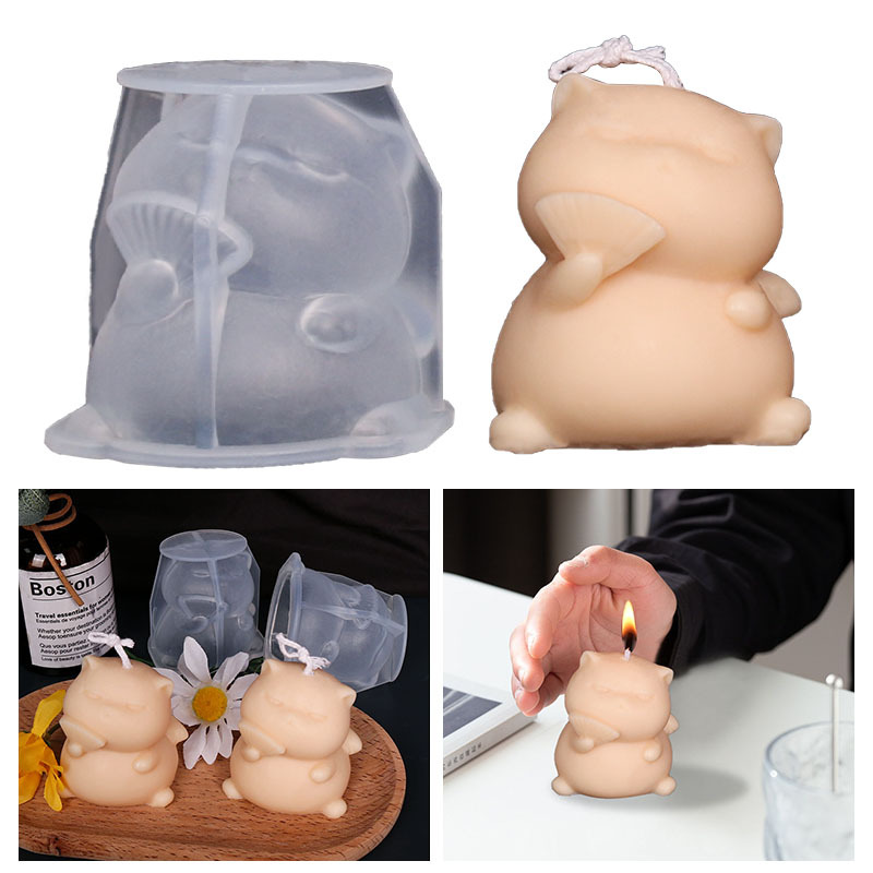 귀여운 뚱뚱한 고양이 실리콘 양초 금형 입체 동물 아로 - Soap Making Animal Fat 리뷰 및 가격