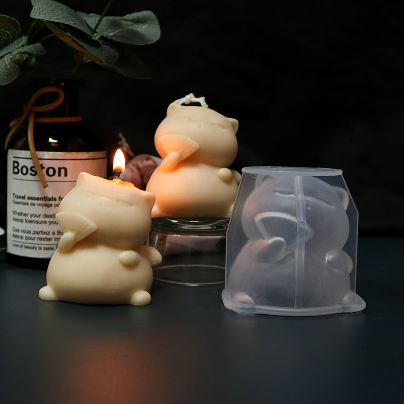 귀여운 뚱뚱한 고양이 실리콘 양초 금형 입체 동물 아로 - Soap Making Animal Fat 리뷰 및 가격