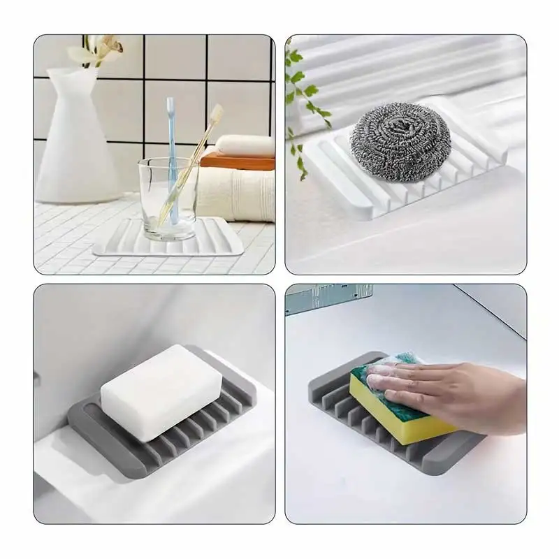 새로운 1PC 실리콘 배수 비누 받침대 무타공 미끄럼  - Soap Making Box 리뷰 및 가격