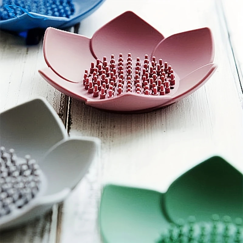 1pcs 욕실 비누 상자 연꽃 디자인 비누 홀더 실리콘 - Soap Making Box 리뷰 및 가격